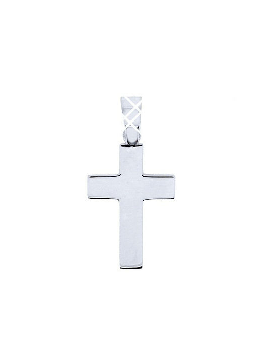 Men's White Gold Cross 9K