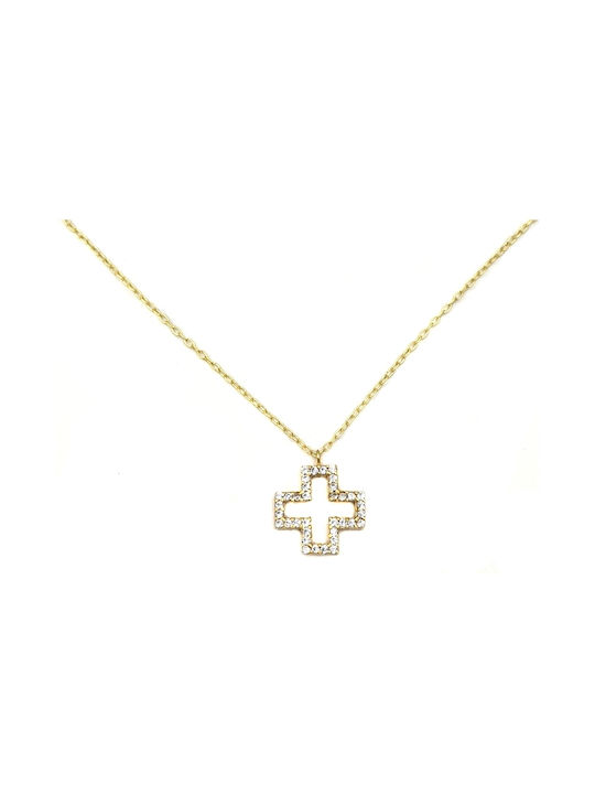 Cross from Gold Plated Silver with Chain