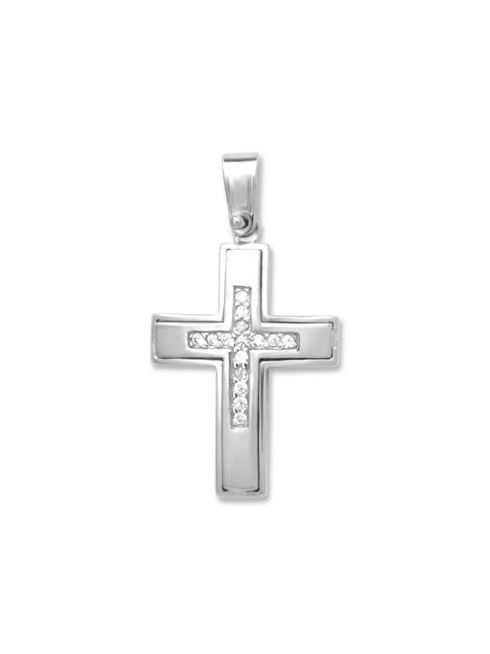 Damen Weißgold Kreuz 14K