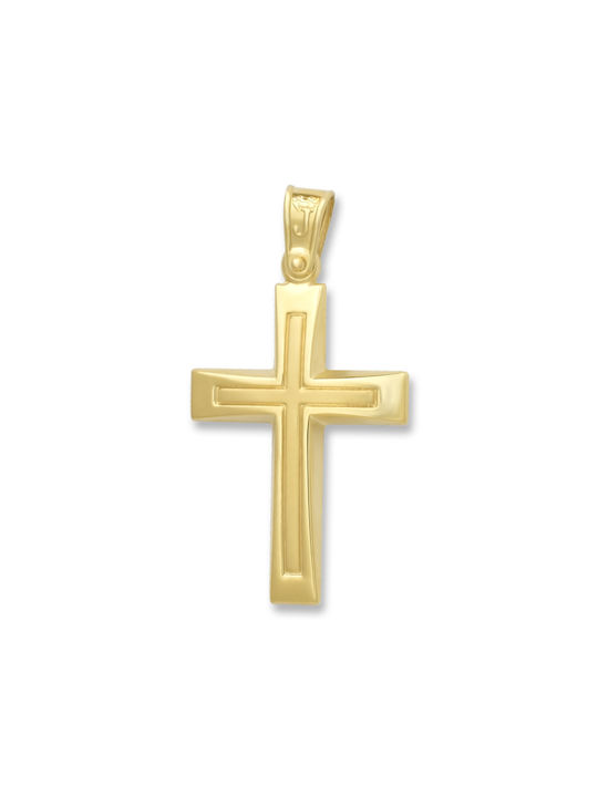 Damen Gold Kreuz 14K Beidseitig