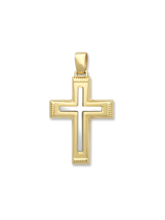 Damen Gold Kreuz 14K Beidseitig