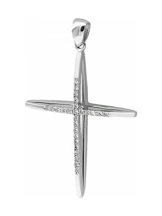 White Gold Cross 18K