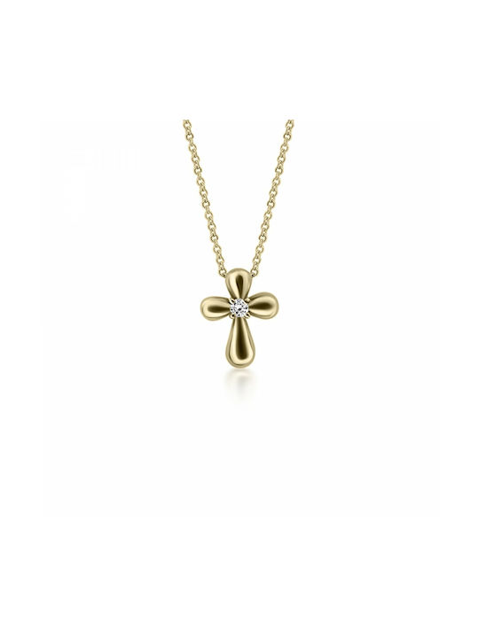 Gold Kreuz 18K mit Kette