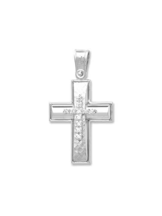 Damen Weißgold Kreuz 14K