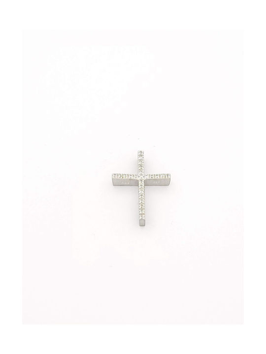 Kirkikosmima Women's White Gold Cross 14K Double Sided