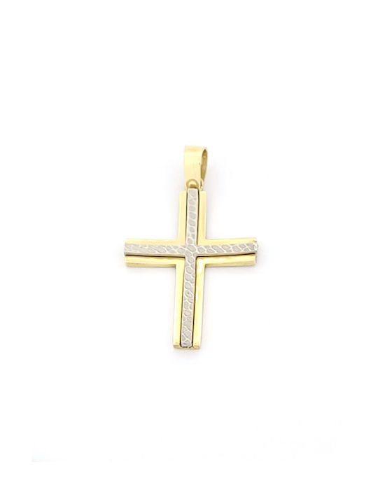 Kirkikosmima Men's Gold Cross 14K Double Sided