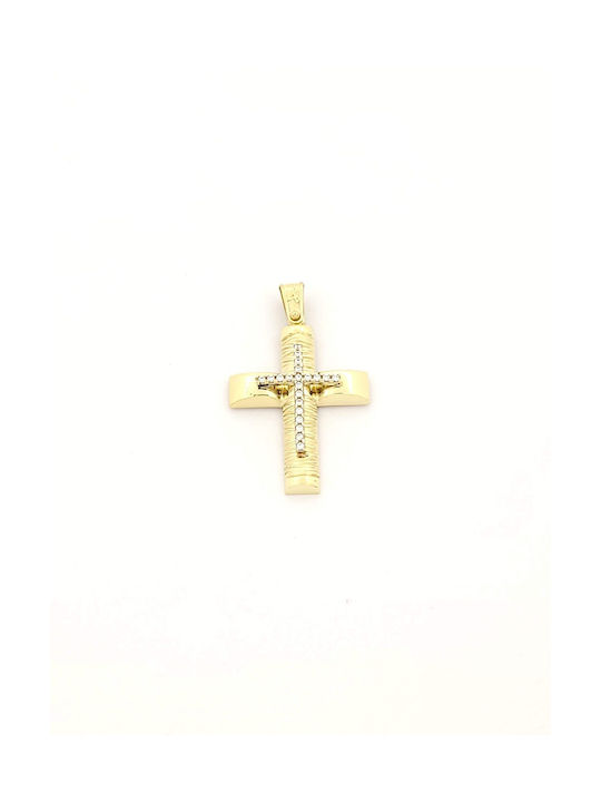 Kirkikosmima Damen Gold Kreuz 14K mit Kette