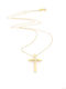 Damen Gold Kreuz 18K Beidseitig mit Kette