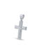 Men's White Gold Cross 14K