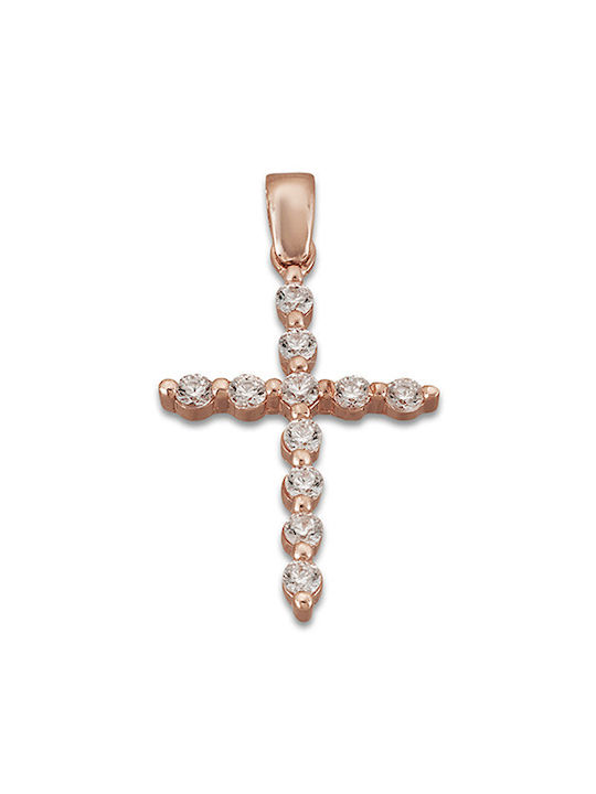 Damen Roségold Kreuz 14K