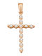 FenixJewelry Γυναικείος Ροζ Χρυσός Σταυρός 14Κ χωρίς Αλυσίδα