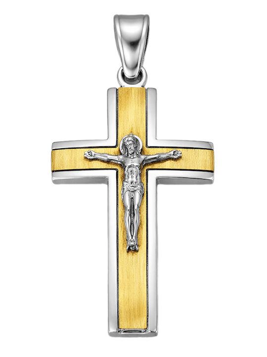 FenixJewelry Cruci Aur 14 Carate Cu Hristos Răstignit Fără Lanț ST1400D