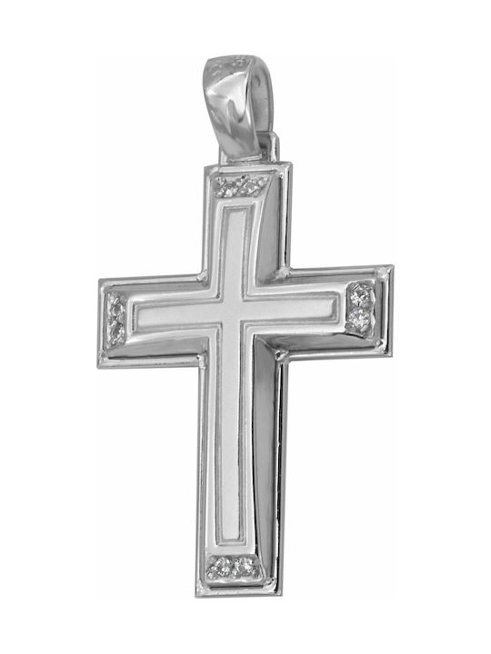 Weißgold Kreuz 14K