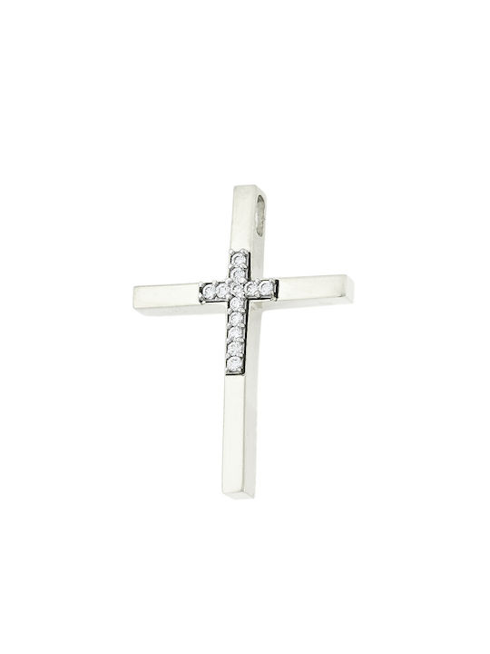 Damen Weißgold Kreuz 14K