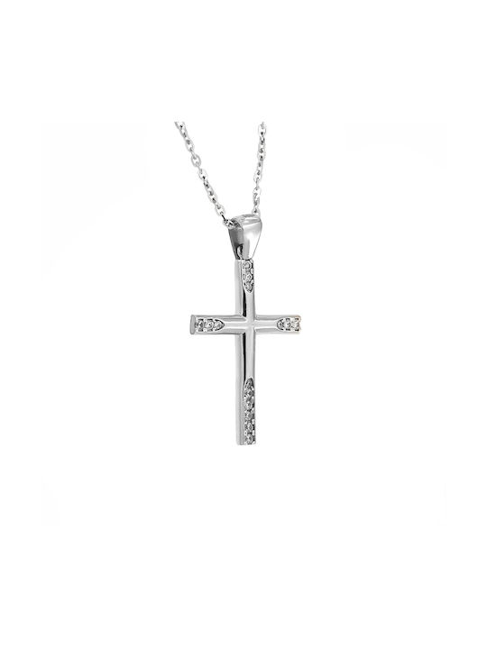 Women's White Gold Cross 14K