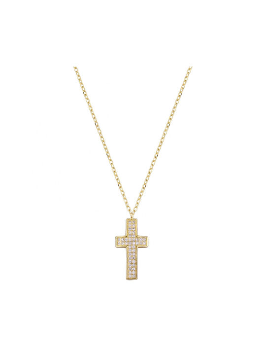 Cross from Gold Plated Silver with Chain