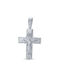 Men's White Gold Cross 14K