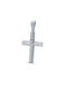 Men's White Gold Cross 14K