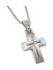 Weißgold Kreuz 14K mit Kette