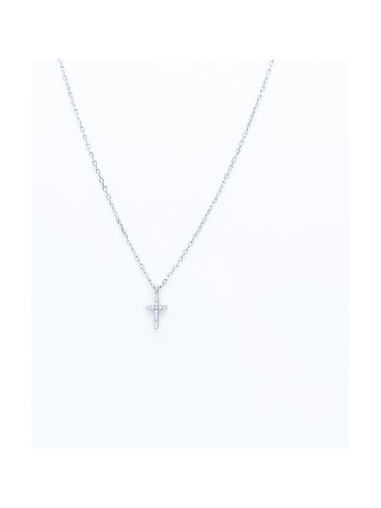 Kreuz aus Rosé Silber mit Kette