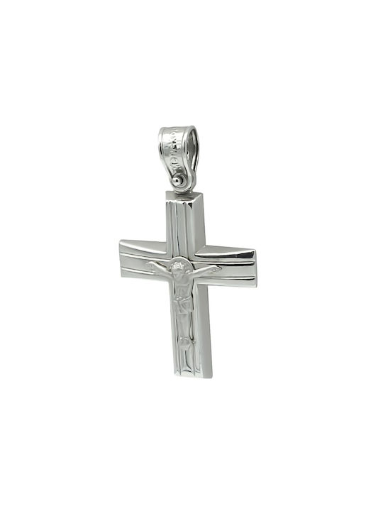 Men's White Gold Cross 14K