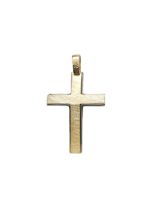 Men's Gold Cross 14K Double Sided