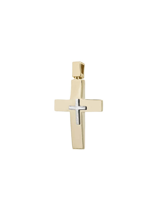 Men's Gold Cross 14K Double Sided