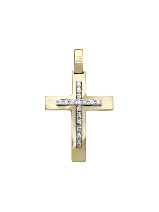 Daskalakis Damen Gold Kreuz 14K