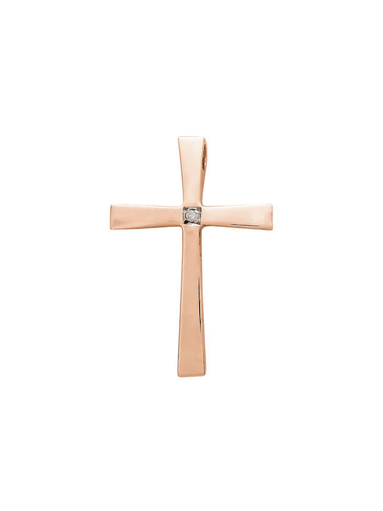 Damen Roségold Kreuz 14K