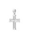 Men's White Gold Cross 14K