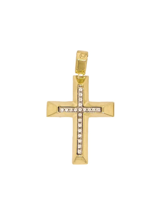 Daskalakis Women's Gold Cross 14K Double Sided