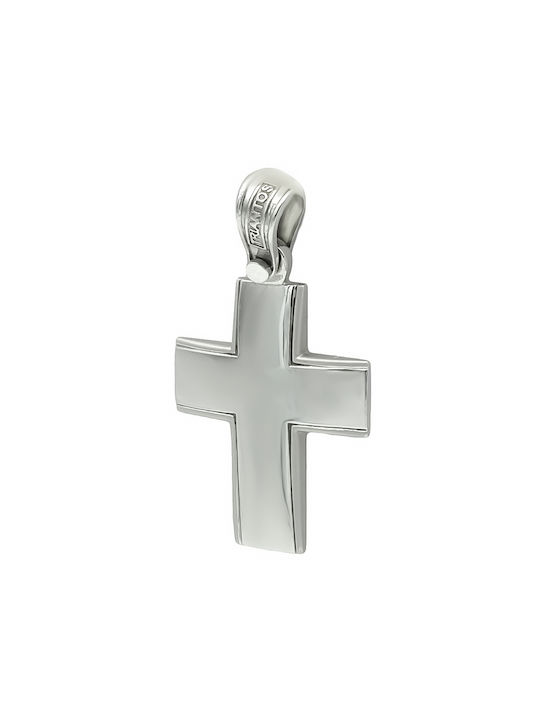 Men's White Gold Cross 14K