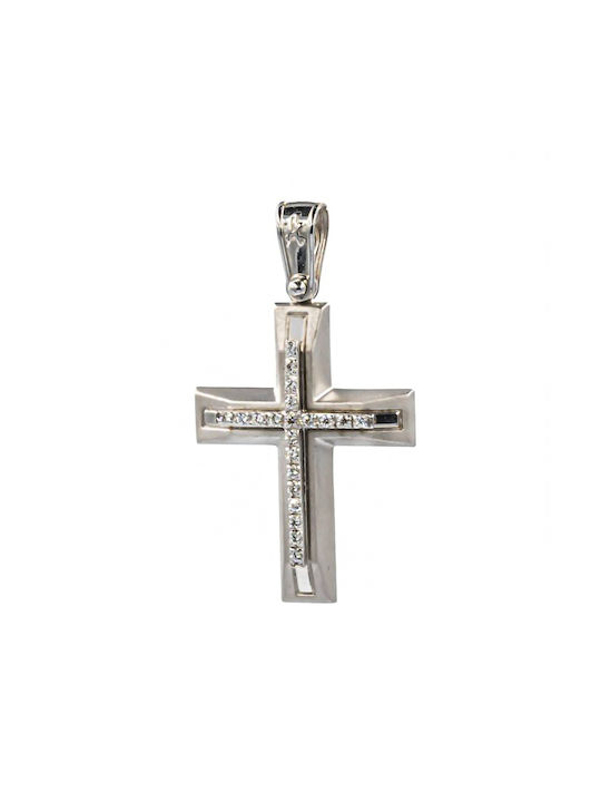 Damen Weißgold Kreuz 14K