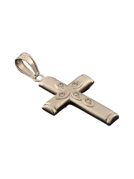 Damen Weißgold Kreuz 14K mit Kette