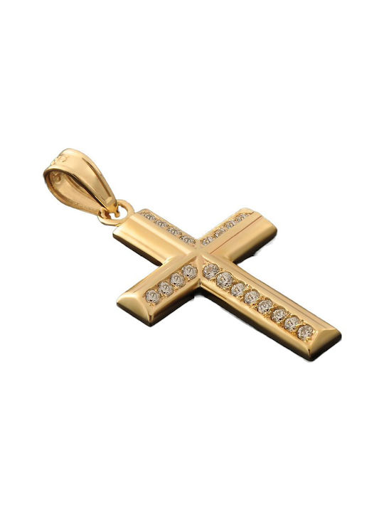 Damen Gold Kreuz 14K mit Kette