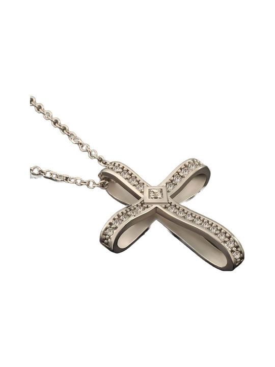 Women's White Gold Cross 14K with Chain