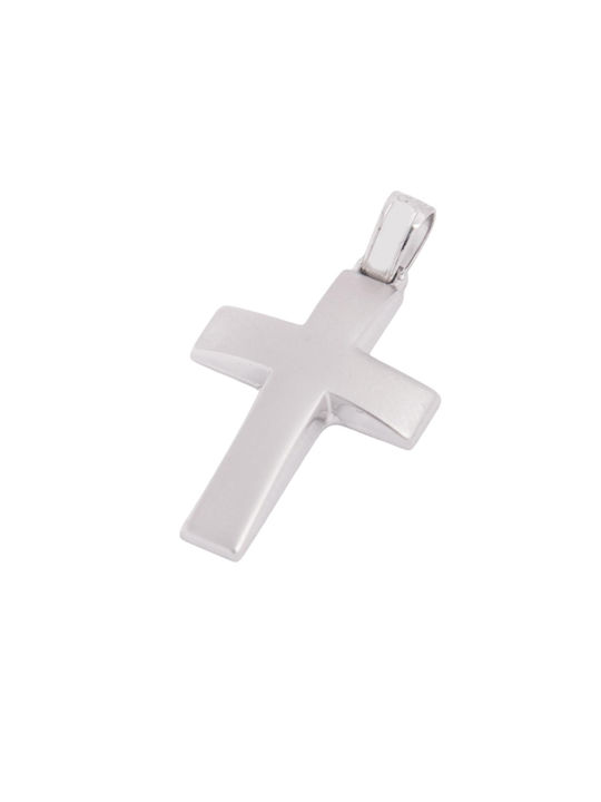 Men's White Gold Cross 14K