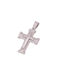 Men's White Gold Cross 14K