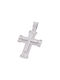 Men's White Gold Cross 14K