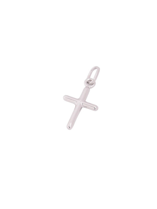 Men's White Gold Cross 14K