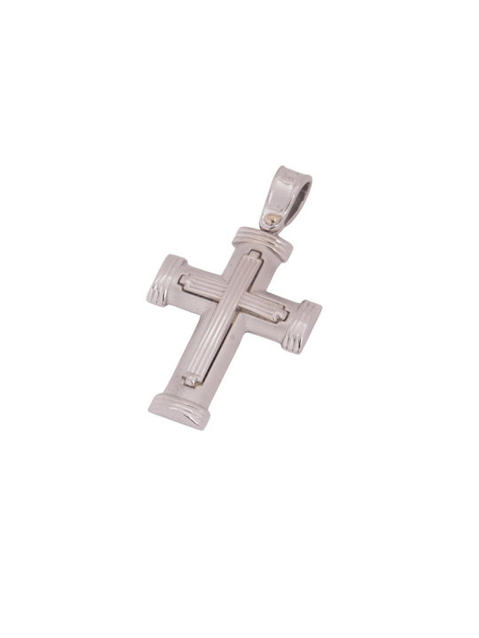 Men's White Gold Cross 14K