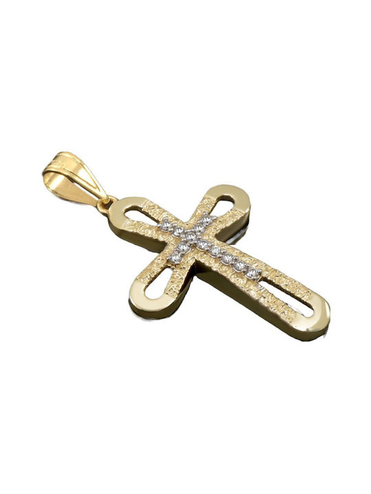 Damen Gold Kreuz 14K mit Kette