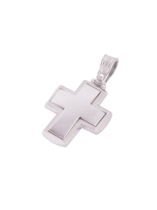 Men's White Gold Cross 14K