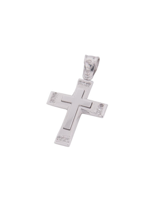 Damen Weißgold Kreuz 14K