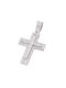 Men's White Gold Cross 14K