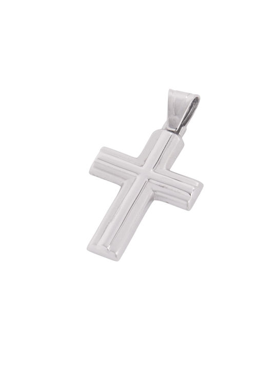 Men's White Gold Cross 14K