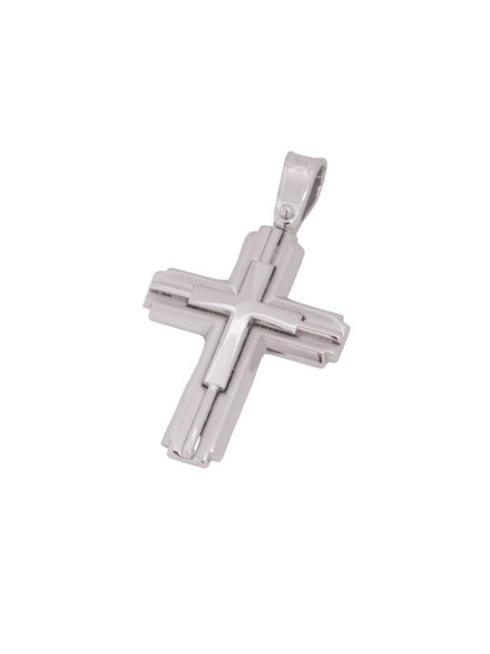 Men's White Gold Cross 14K