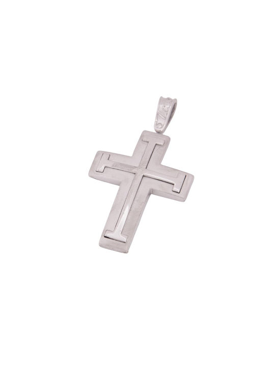 Herren Weißgold Kreuz 14K