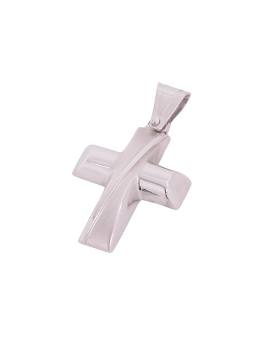 Men's White Gold Cross 14K