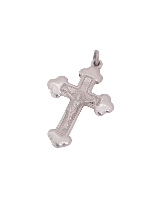 Men's White Gold Cross 14K with the Crucified